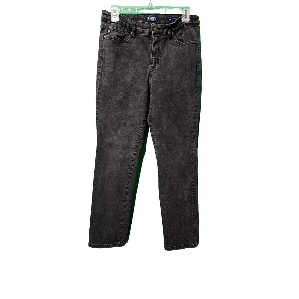 Chaps Women's Straight Leg Jeans Size 12 Solid Black